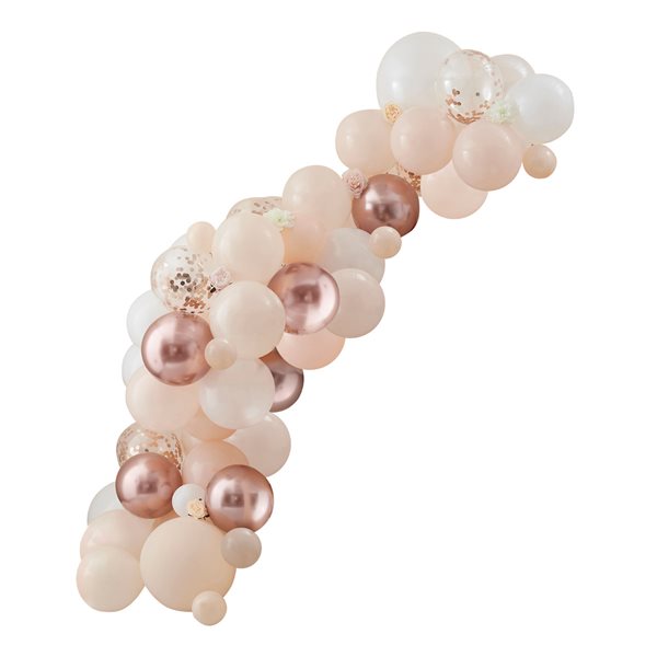 Ballonbue-Kit hvid/pastel/rosegold festudsmykning