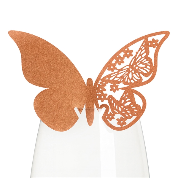 Bordkort Sommerfugl kobber perlemor, 10 stk. borddækning