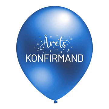 Ballon Årets Konfirmand blå 30cm, 10 stk. festartikler