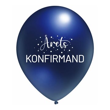 Ballon Årets Konfirmand mørk blå 30cm, 10 stk. festartikler