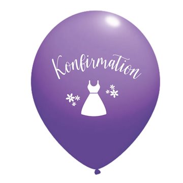 Balloner Konfirmation Kjole lilla 30cm, 10 stk. festartikler
