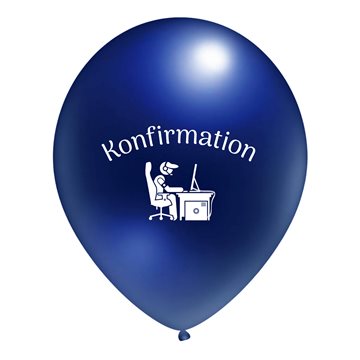 Balloner Konfirmation Gamer mørk blå 30cm, 10 stk. festartikler