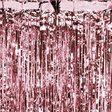 Lametta forhæng/backdrop rosegold metallic 2,5m x 90cm festartikler