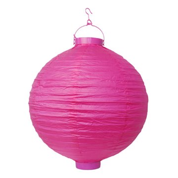 Lanterne med LED pink 30cm. festartikler