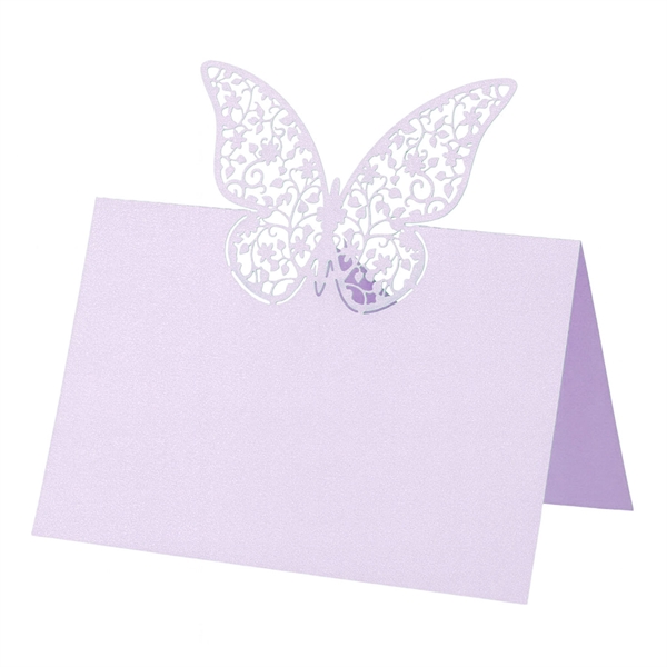 Sommerfugle Bordkort lys lilla perlemor, 10 stk. borddækning