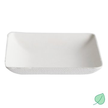 Mini tallerken firkantet miljøvenlig hvid 6,5cm x 6,5cm, 50 stk. festartikler