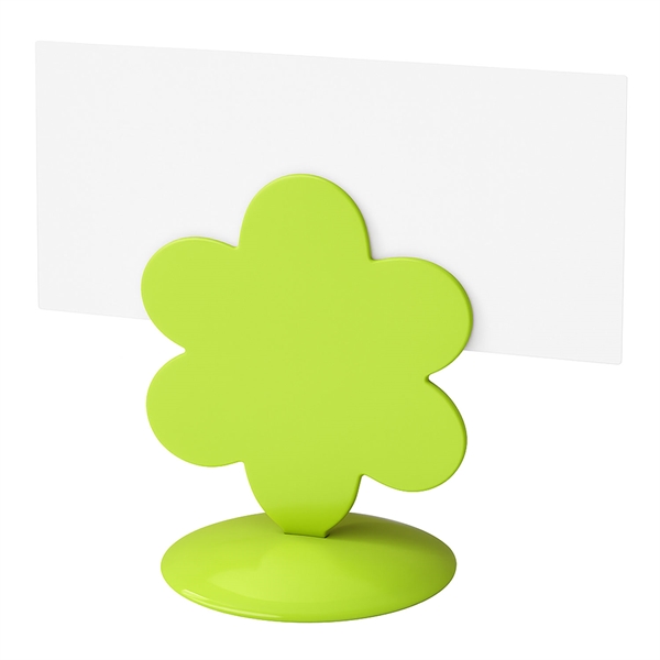Bordkortholder Blomst med magnet limegrøn, 12 stk. borddækning