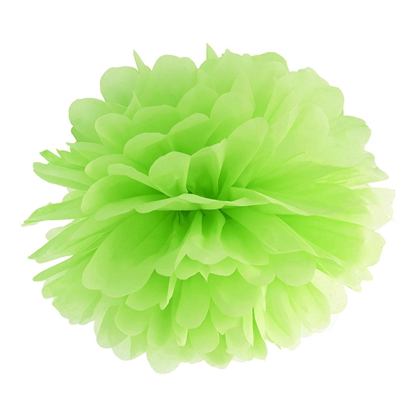 Pompon papirdekoration limegrøn 25cm festartikler