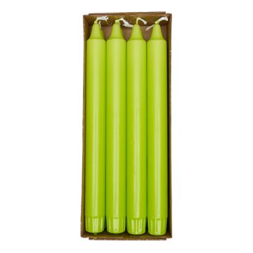 Stearinlys limegrøn 2,3cm x 24cm, 8 stk. borddækning til fest