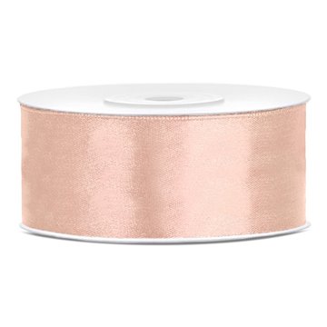 Satinbånd lys rosegold 2,5cm x 25m festartikler