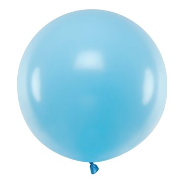 Ballon Rund lyseblå pastel 60cm festartikler