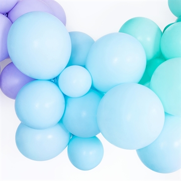 Balloner lyseblå pastel 30cm, 50 stk. festpynt
