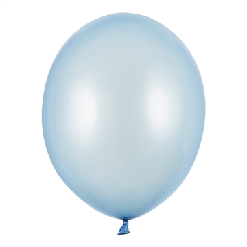 Balloner lyseblå metallic 30cm, 50 stk. festpynt