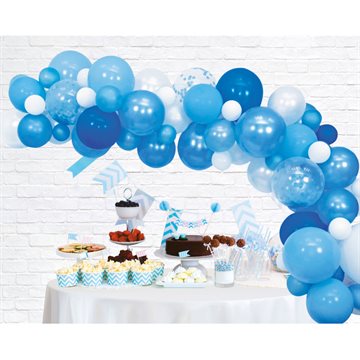 Ballonbue hvid/lyseblå/blå 4m festartikler