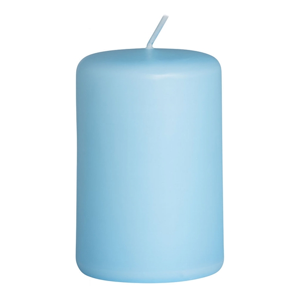 Bloklys lyseblå 4cm x 6cm, 6 stk. stearinlys
