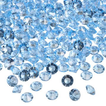 Pynte diamanter lyseblå 1,2cm, 200 stk. bordpynt