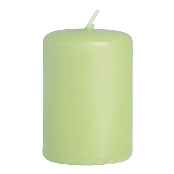 Bloklys lys grøn 4cm x 6cm, 6 stk. stearinlys