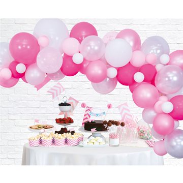 Ballonbue hvid/lyserød/pink 4m festartikler