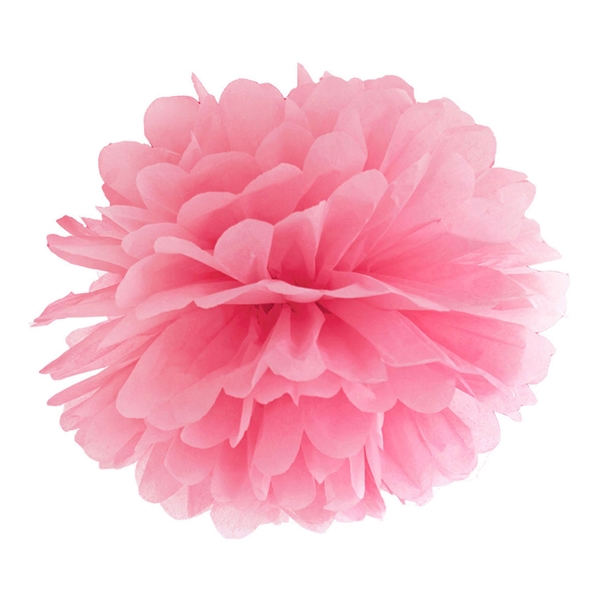 Pompon papirdekoration lys pink 30cm festartikler