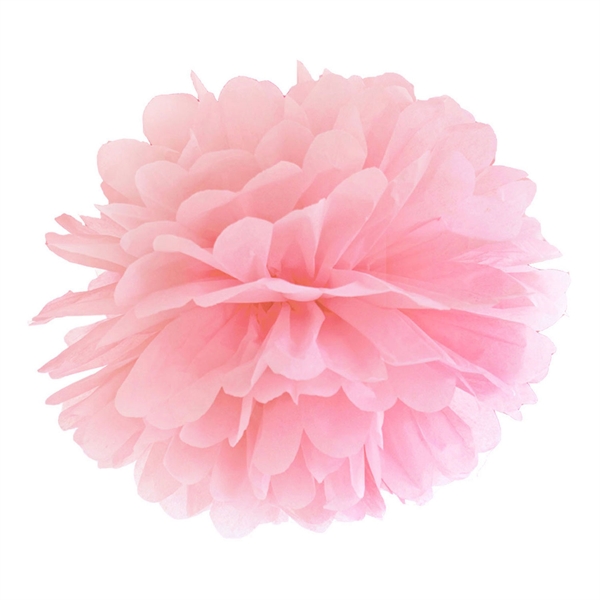 Pompon papirdekoration lyserød 35cm festartikler
