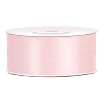 Satinbånd lys lyserød 2,5cm x 25m festartikler