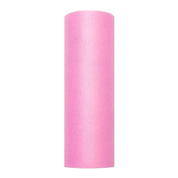 Tyl på rulle lyserød 15cm x 9m festpynt