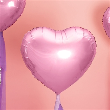 Folieballon Hjerte lyserød 45cm festpynt