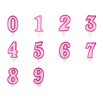 Fødselsdagslys tal 0-9 lyserød fødselsdag