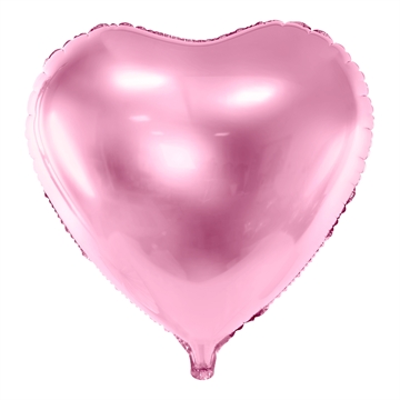 Folieballon Hjerte lyserød 45cm festartikler