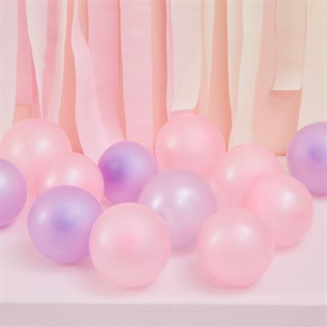 Balloner lyserød/lys lilla 13cm, 40 stk. små latexballoner