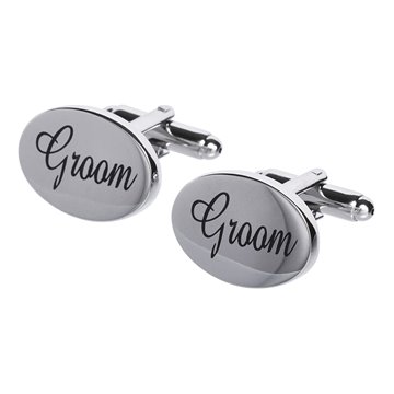 Manchetknapper Groom, oval festartikler