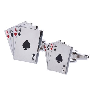 Manchetknapper Aces Poker Cards. festartikler