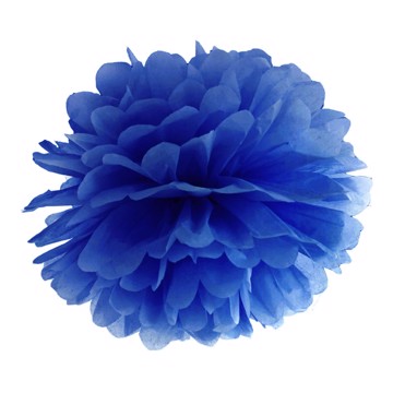Pompon mørk blå 25cm festartikler