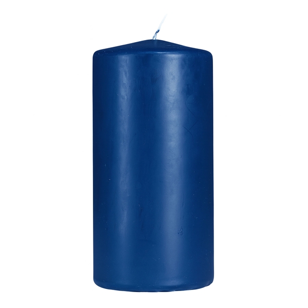 Bloklys mørk blå 6cm x 12cm, 12 stk. stearinlys