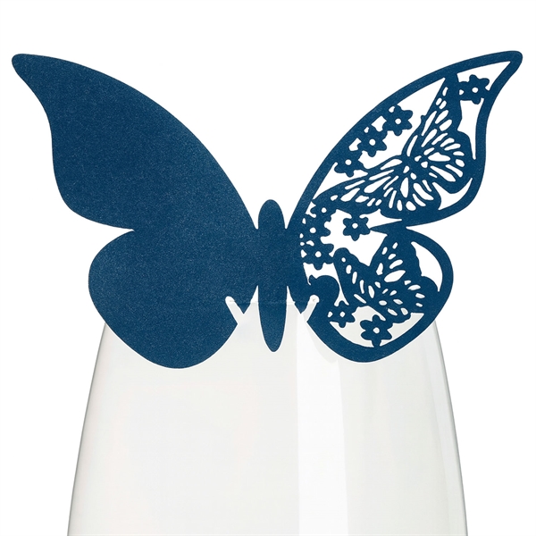 Bordkort Sommerfugl midnatsblå perlemor, 10 stk. borddækning