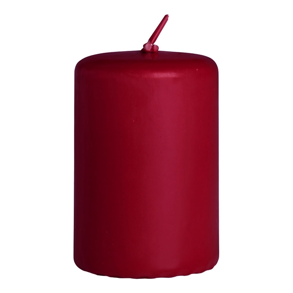 Bloklys mørk rød 4cm x 6cm, 6 stk. stearinlys