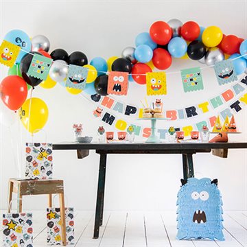 Balloner Monster multi 33cm, 6 stk. børnefødselsdag
