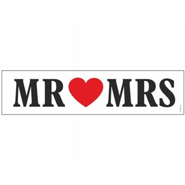 Nummerplade til bryllupsbil Mr & Mrs. festartikler