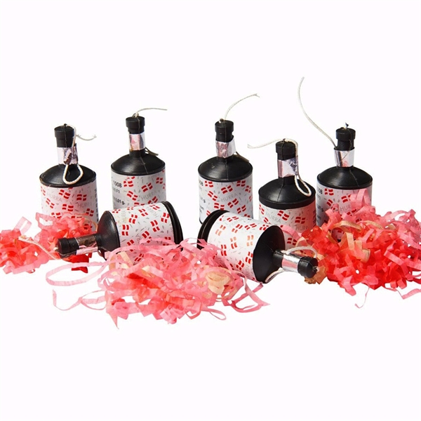 Party poppers Dannebrog flag hvid/rød, 40 stk. nytår