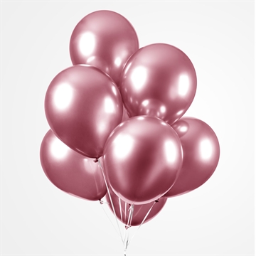 Balloner pink chrome 30cm, 10 stk. festpynt