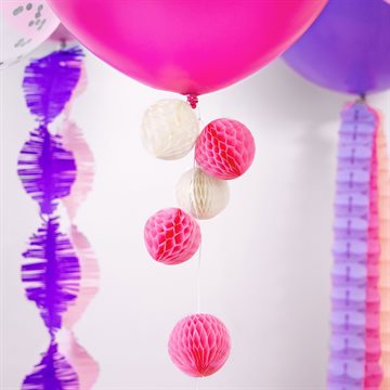 Kæmpe ballon rund pink pastel 1m pynt til fødselsdag og konfirmation