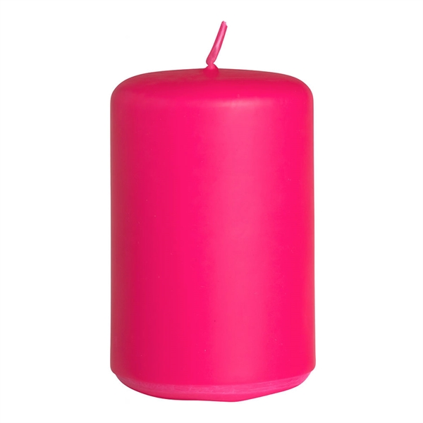 Bloklys pink 4cm x 6cm, 6 stk. stearinlys