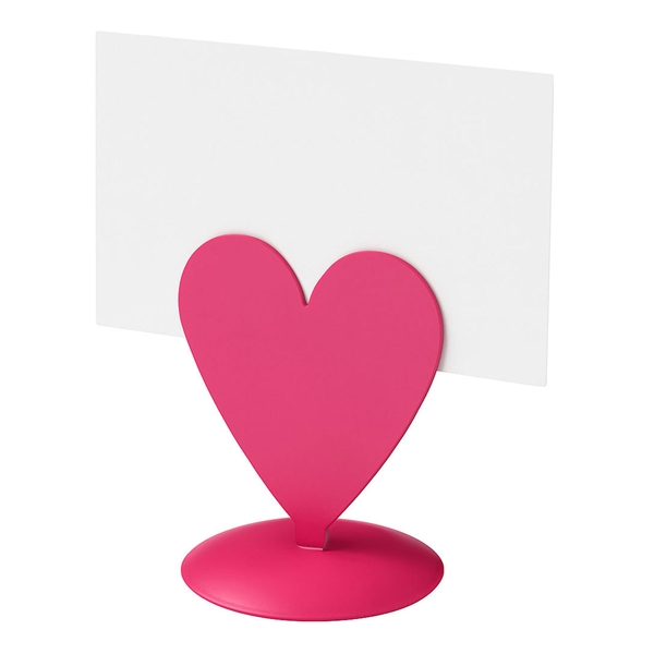 Bordkortholder Hjerte med magnet pink, 12 stk. borddækning