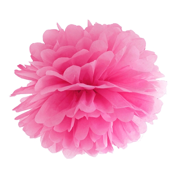 Pompon papirdekoration pink 30cm festartikler