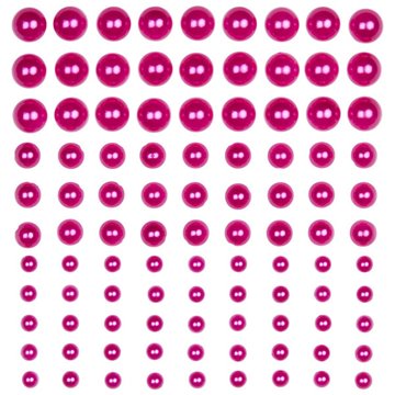 Halvperler selvklæbende pink, 99 stk.. festartikler