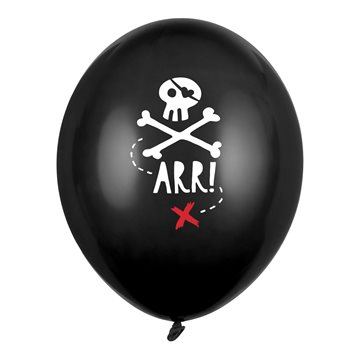 Balloner Pirat - Sørøver sort 30cm, 6 stk. festartikler