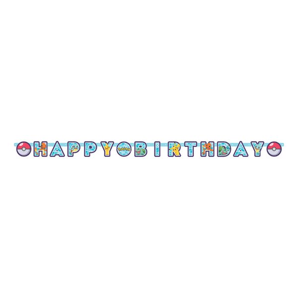 Guirlande Pokemon Happy Birthday 2,18m  festartikler børnefødselsdag