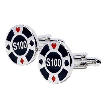 Manchetknapper Poker Chip festartikler