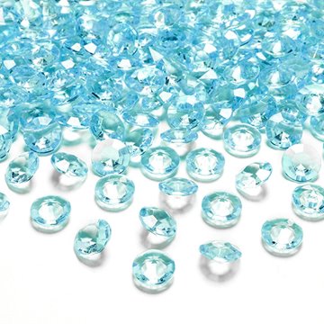 Pynte diamant aquablå 1,2cm, 100 stk. festartikler