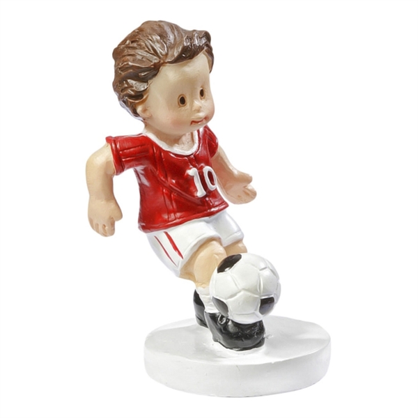 Figur Fodboldspiller rød 5cm konfirmationspynt